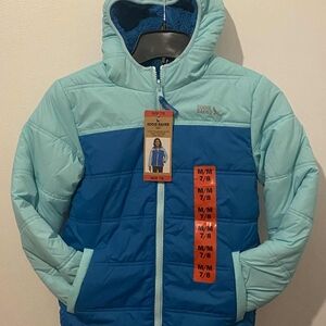 Eddie Bauer Aqua and Navy Hooded Jacket